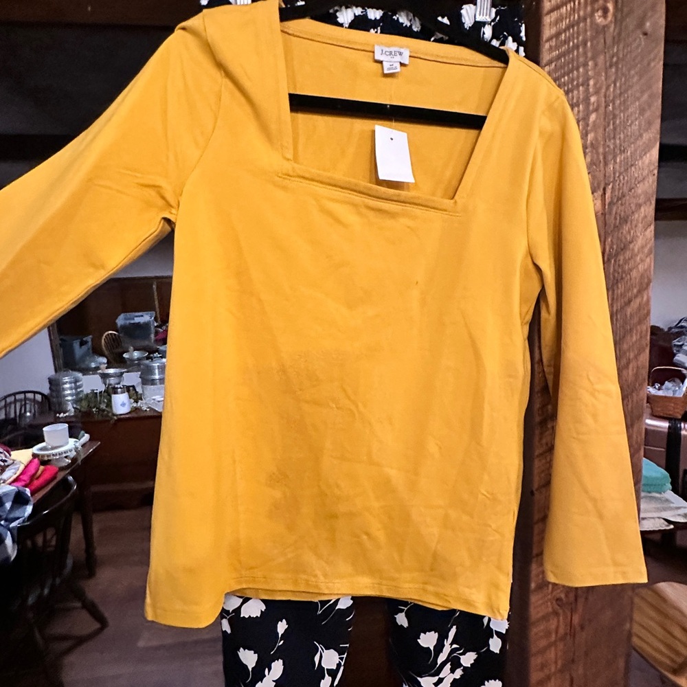 NWT J. Crew square neck shirt - medium - long sleeve - Picture 3 of 8